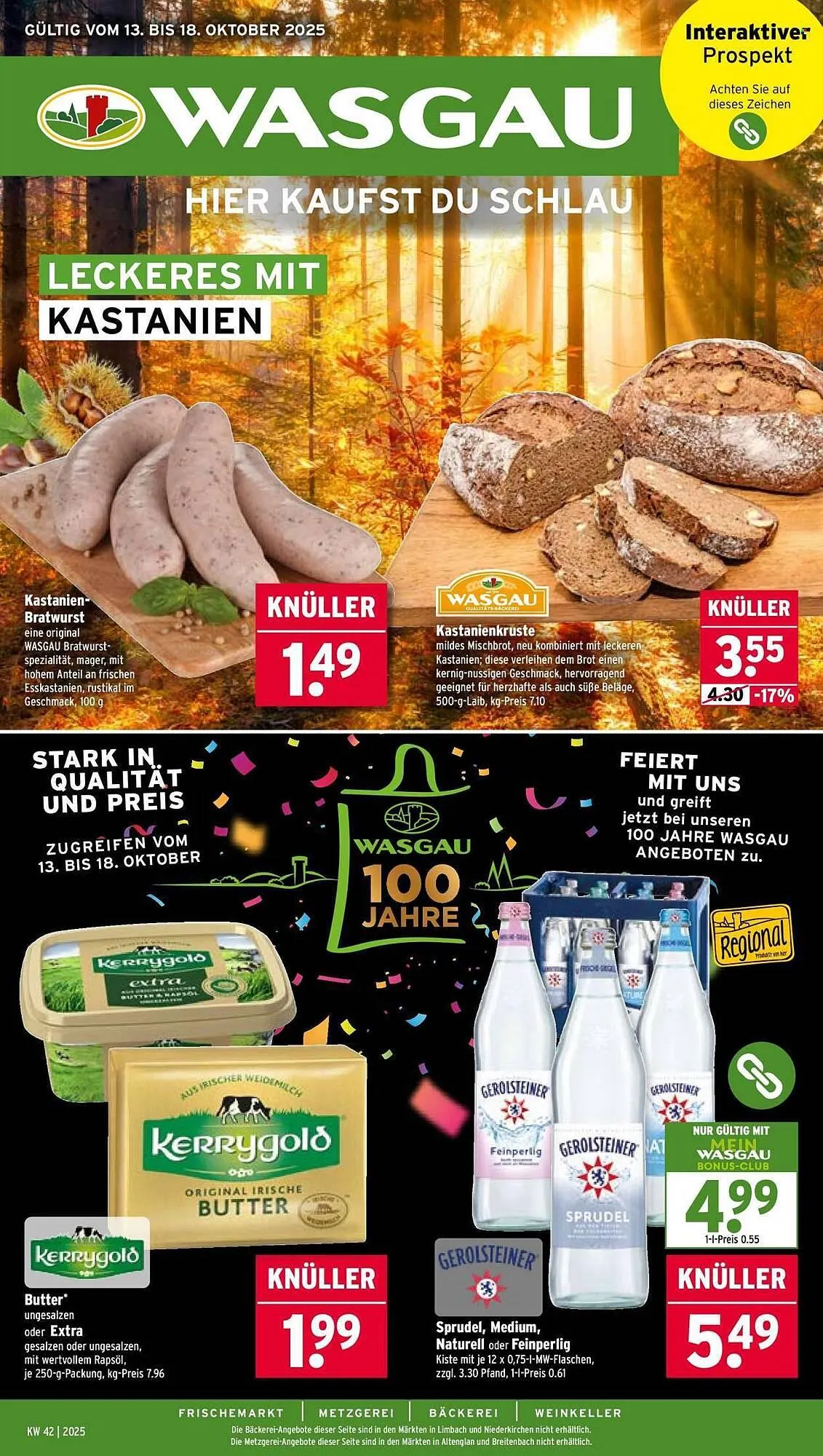 Wasgau Prospekt von 13. Oktober bis 18. Oktober 2025 - Prospekt seite 1