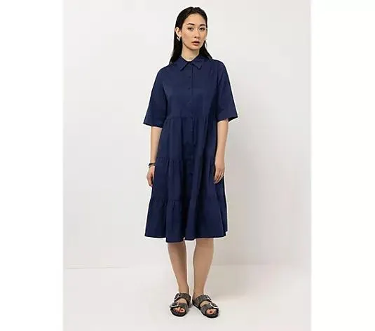 STEFFEN SCHRAUT Blusenkleid langer 1/2 Arm Hemdkragen figurumspielend