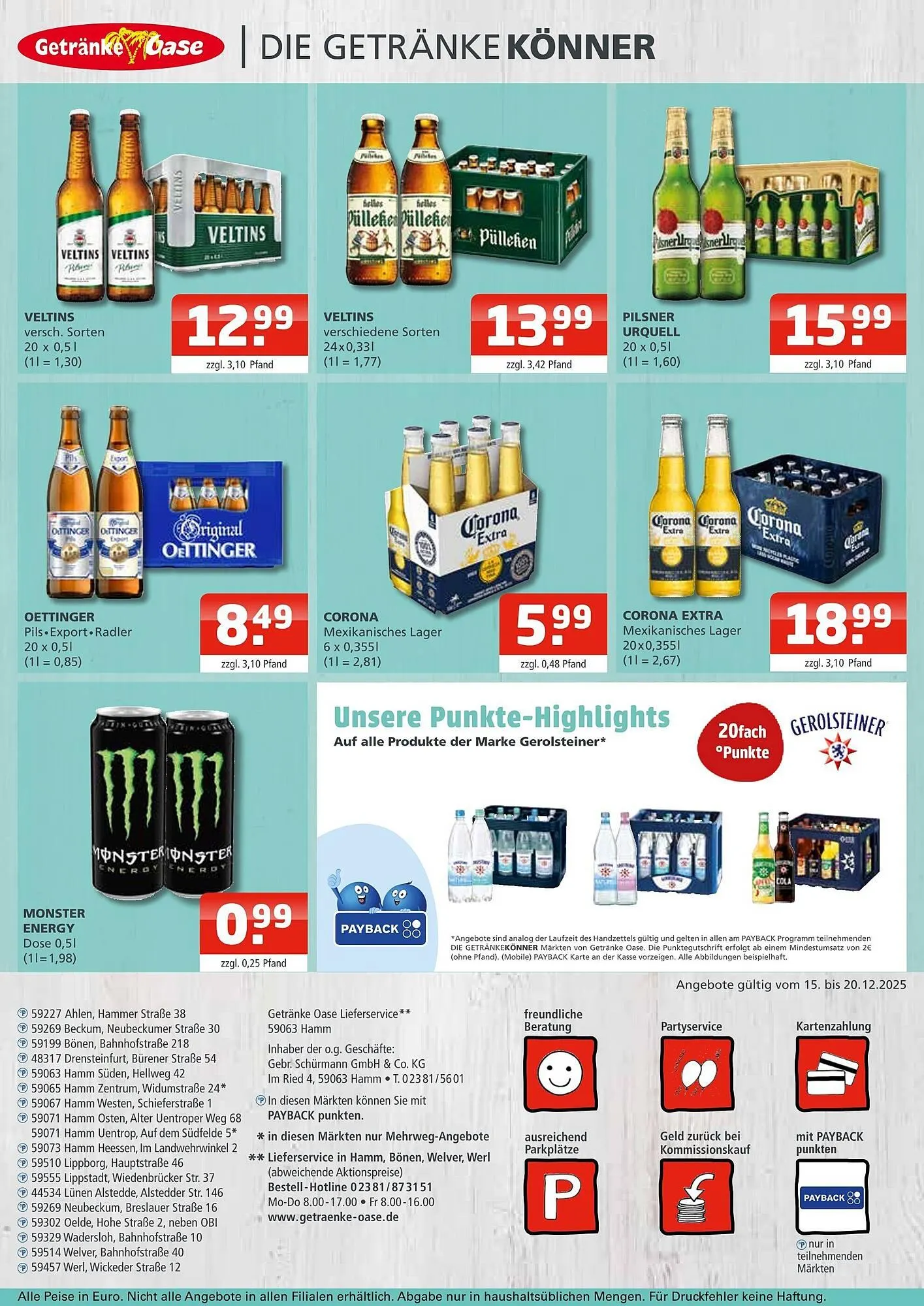 Getränke Oase Prospekt von 15. Dezember bis 20. Dezember 2025 - Prospekt seite 4