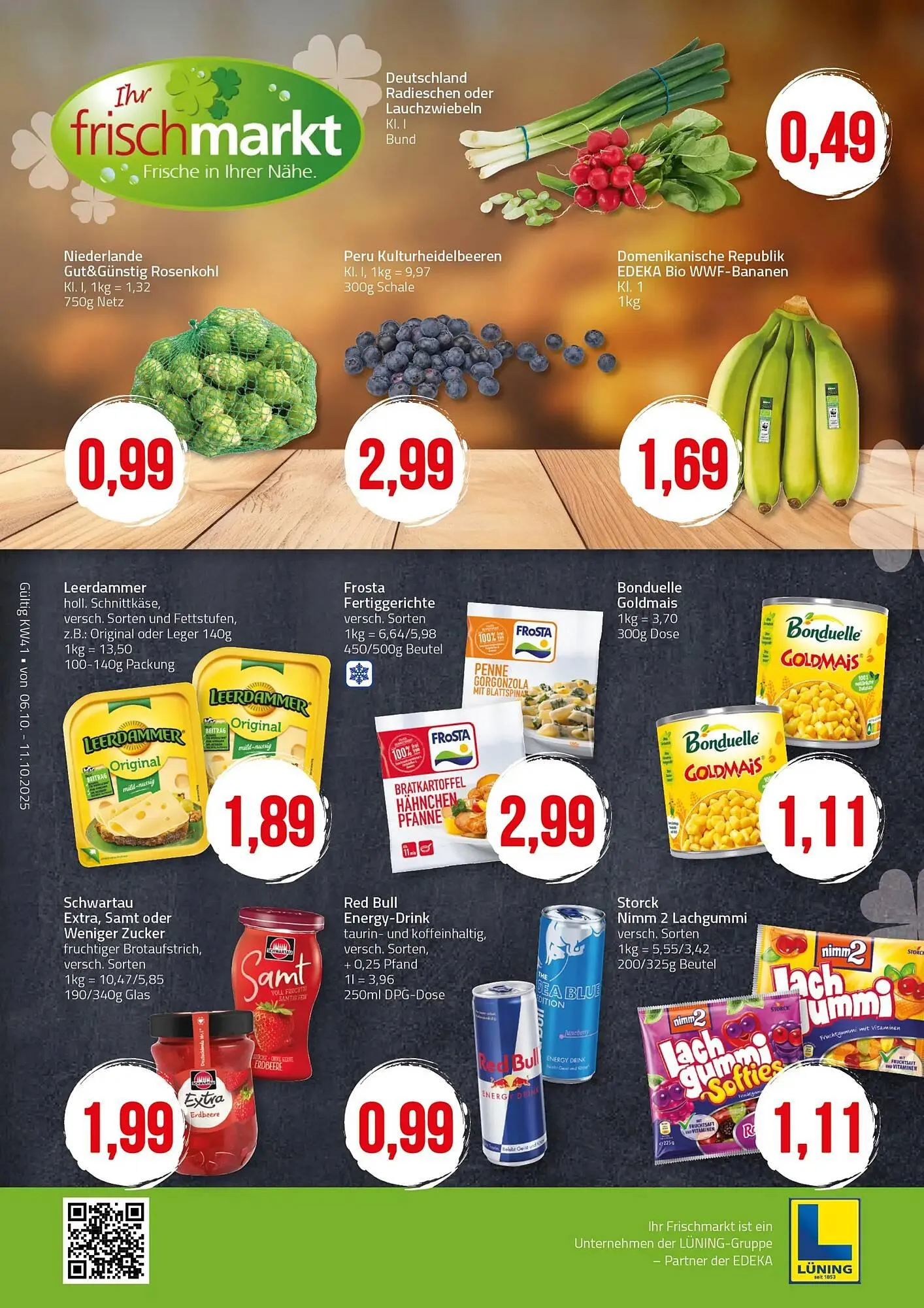 Ihr Frischmarkt Prospekt von 6. Oktober bis 11. Oktober 2025 - Prospekt seite 1