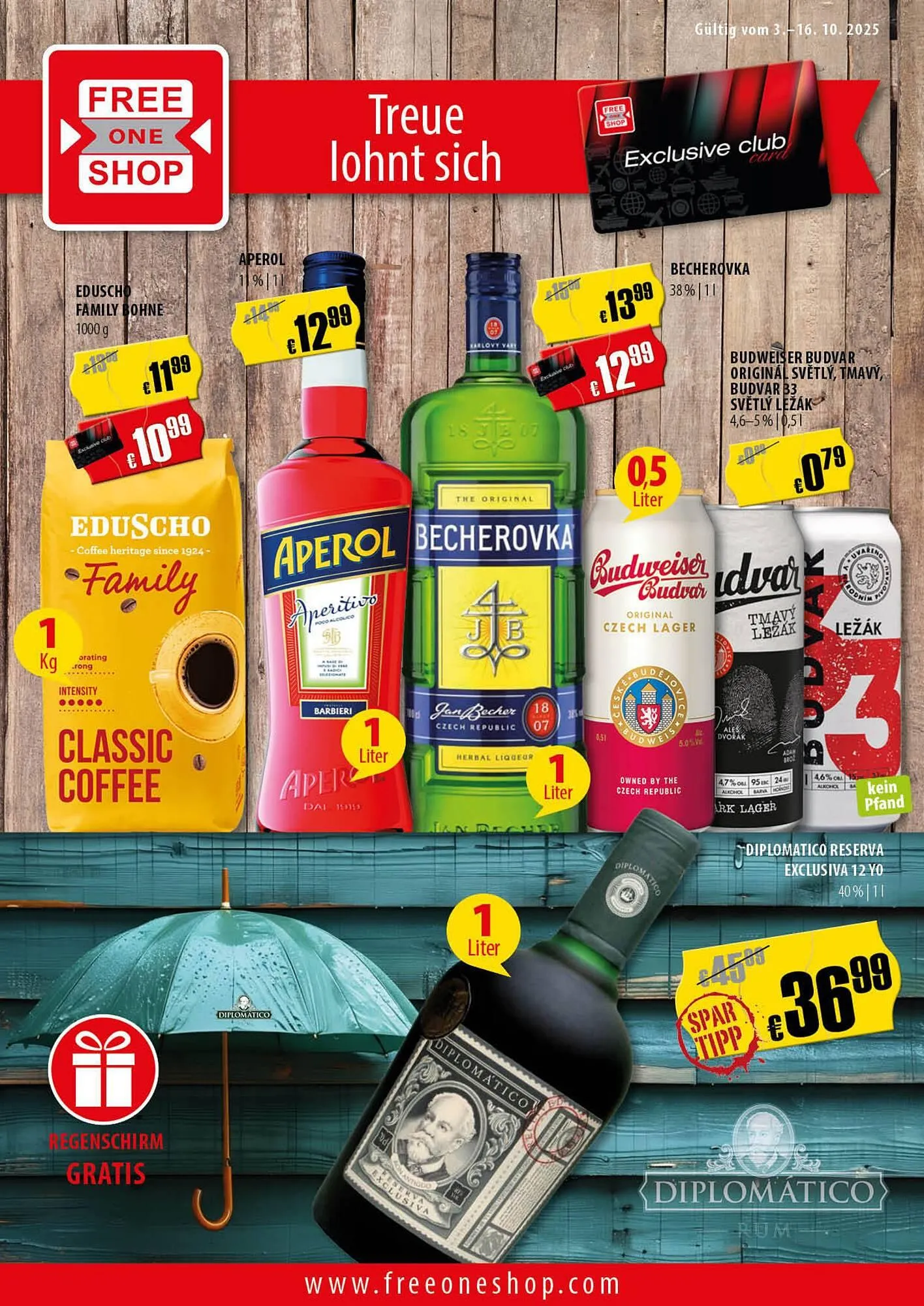 FreeOneShop Prospekt von 3. Oktober bis 16. Oktober 2025 - Prospekt seite 1