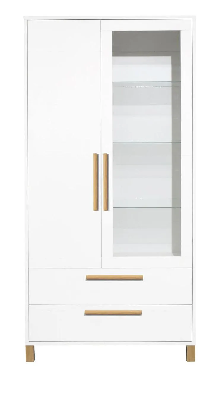 LIVÍN Doppelvitrine LINDOS 92 x 192 cm Weiß