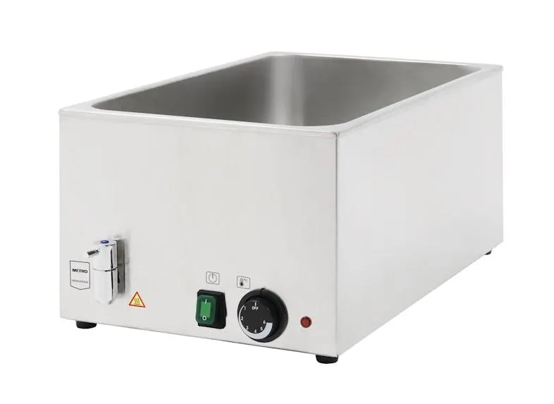 METRO PROFESSIONAL Bain Marie GBM1150, Edelstahl, 24 L, für GN-Behälter, mit Ablaufhahn, rutschfeste Füße, silber