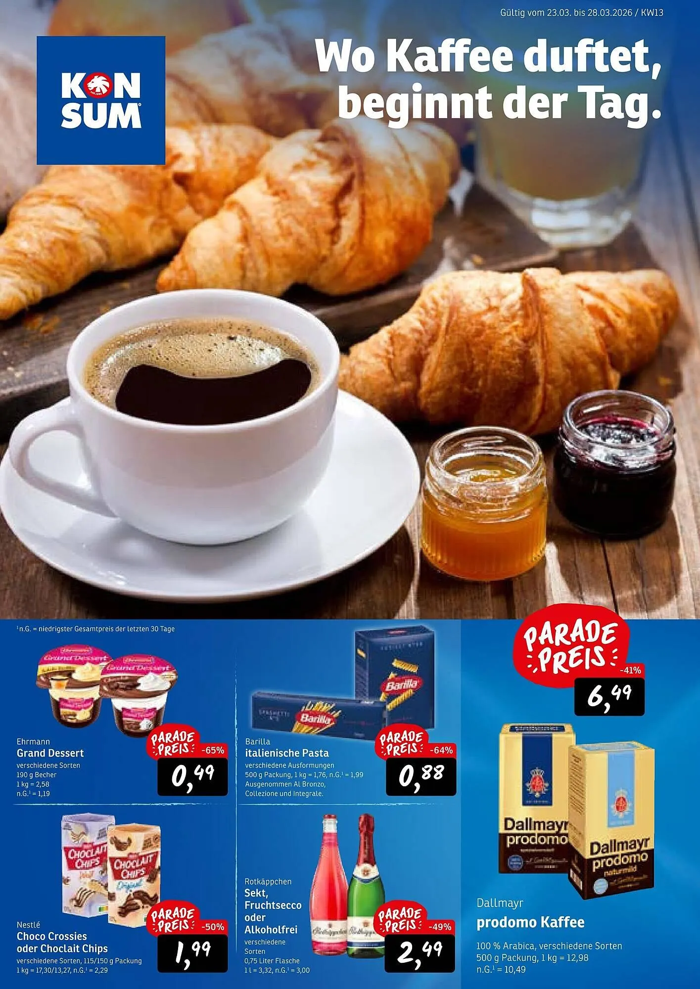 KONSUM Prospekt von 23. März bis 28. März 2026 - Prospekt seite 1