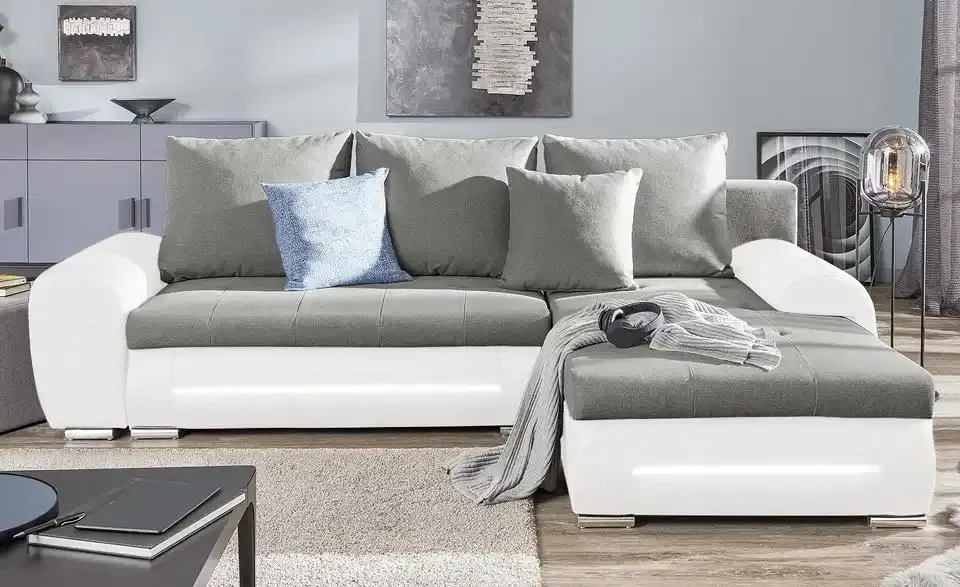 Ecksofa mit Beleuchtung und Schlaffunktion Emma