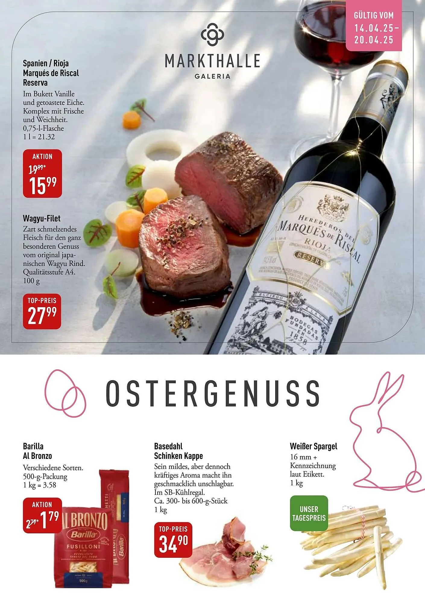 Galeria Markthalle Prospekt von 14. April bis 21. April 2025 - Prospekt seite 1