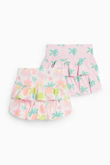 Multipack of 2 - flowers, rainbows and palms - skirt
