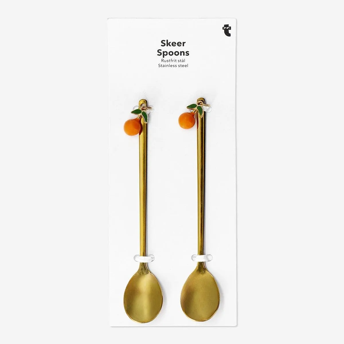 Gold spoons with oranges - 2 pcs