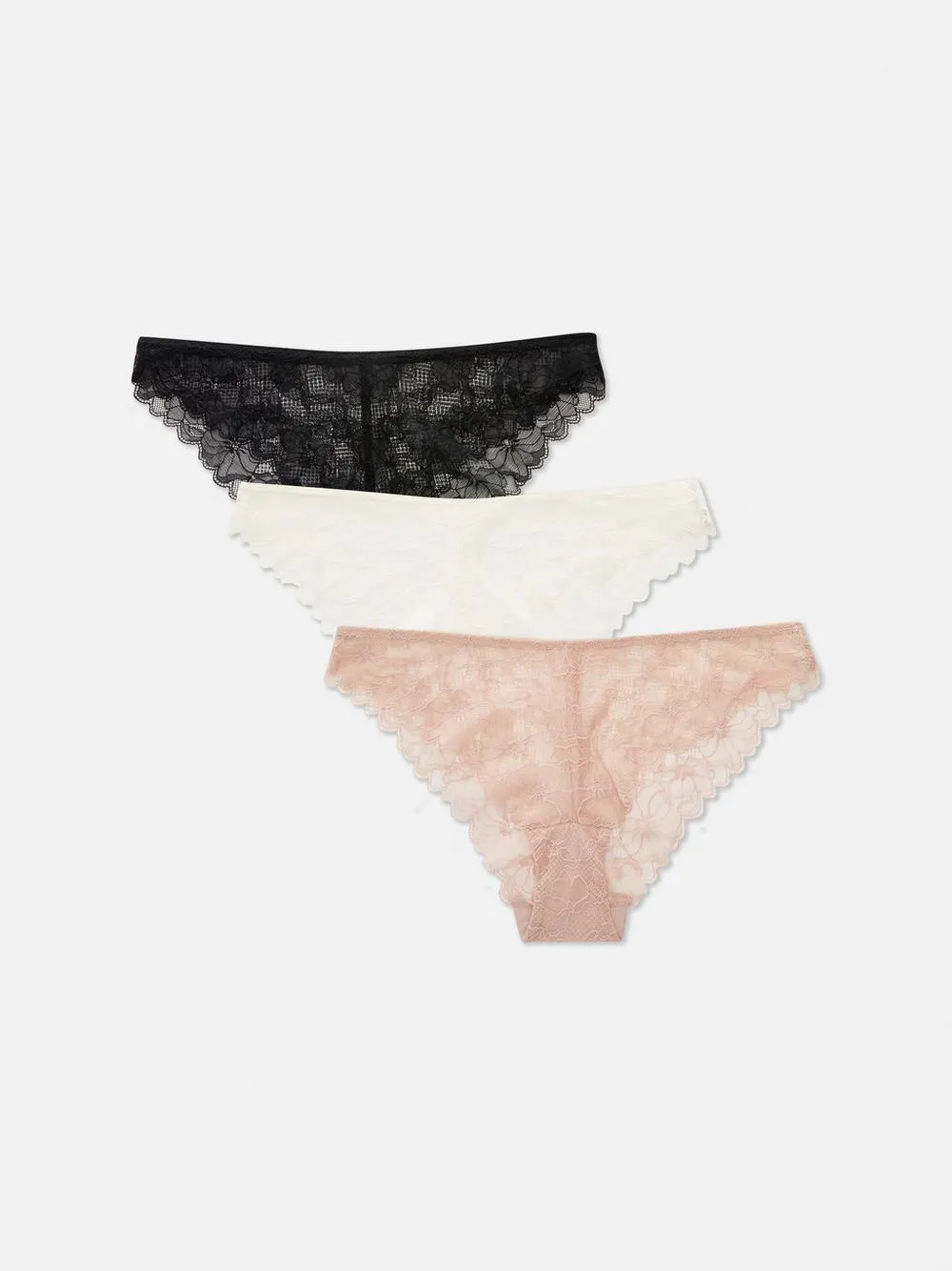 Brazil-Slips mit Spitze, 3er-Pack