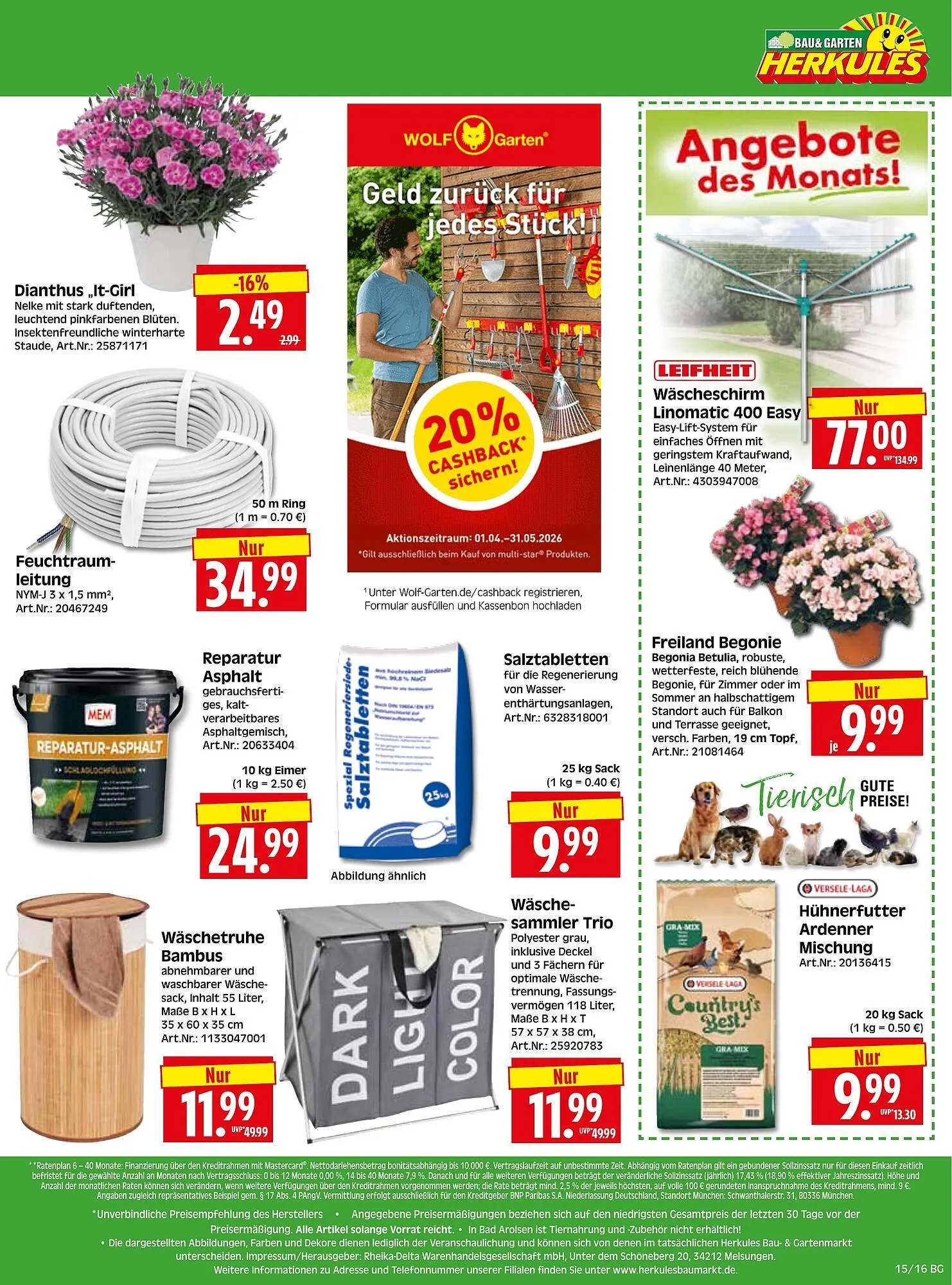 Herkules Baumarkt Prospekt von 7. April bis 11. April 2026 - Prospekt seite 16