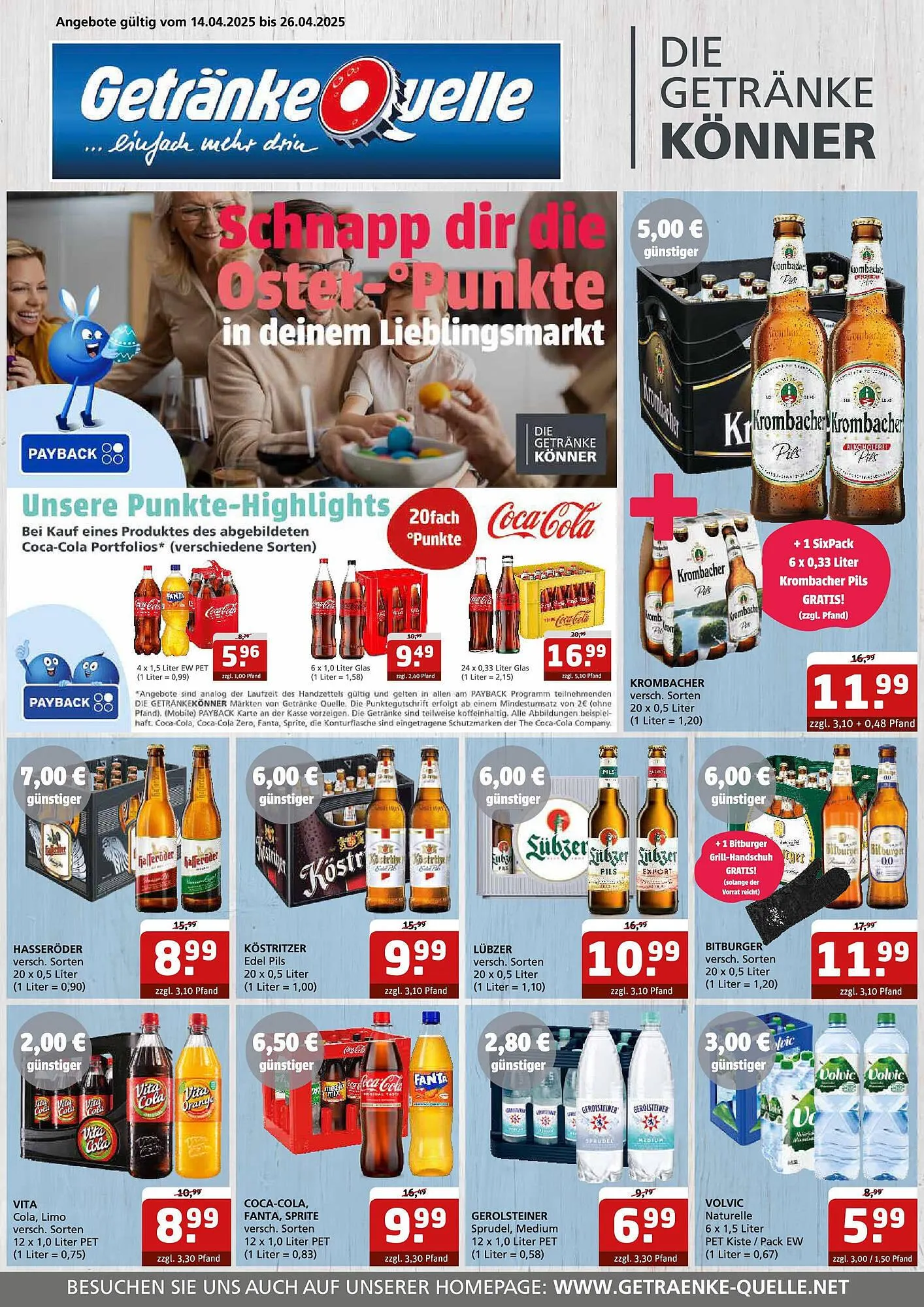 Getränke Quelle Prospekt von 13. April bis 26. April 2025 - Prospekt seite 1