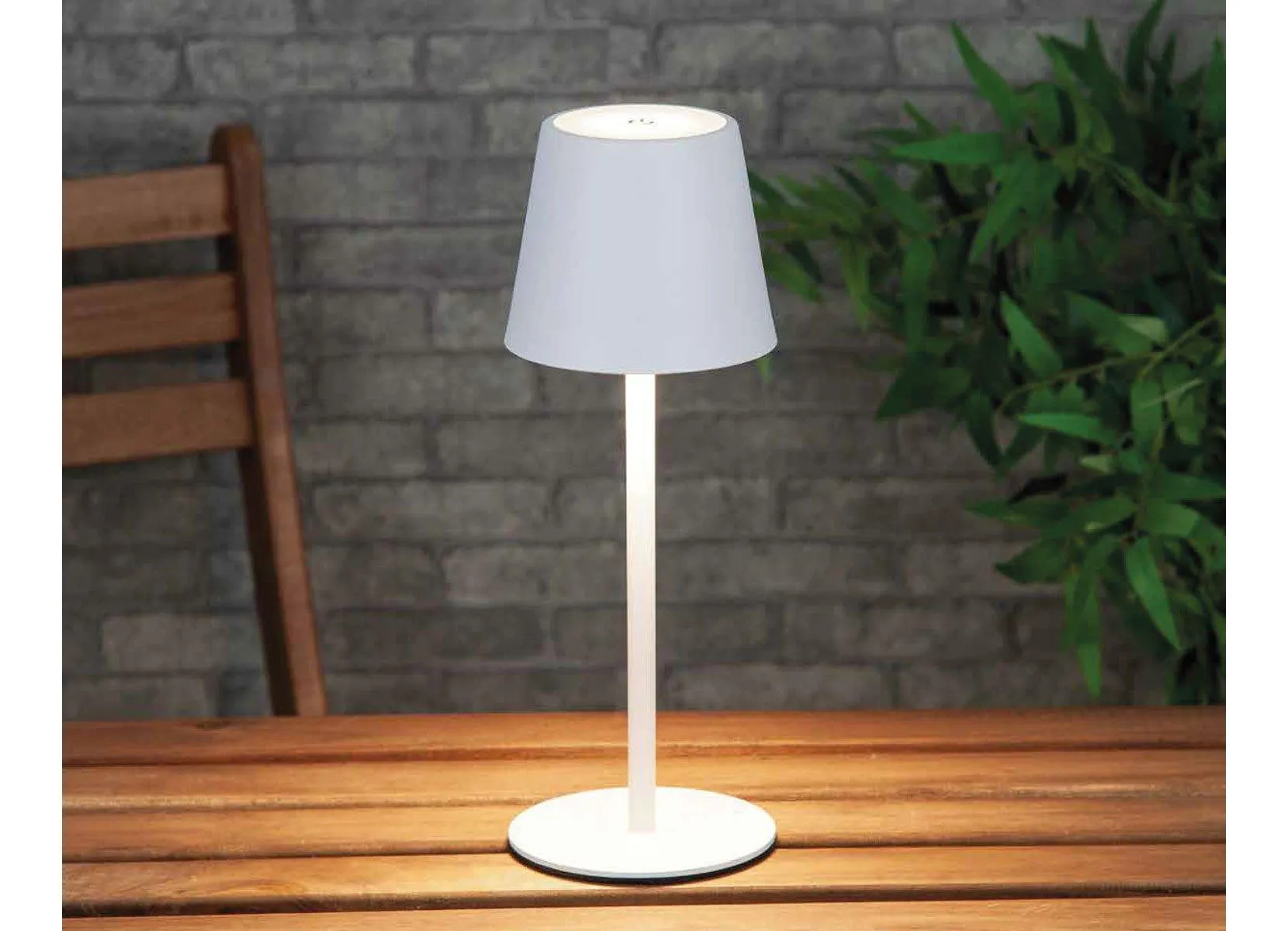 Metall-Bistroleuchte dimmbar 11x30cm 52 LEDs Warmweiß Weiß