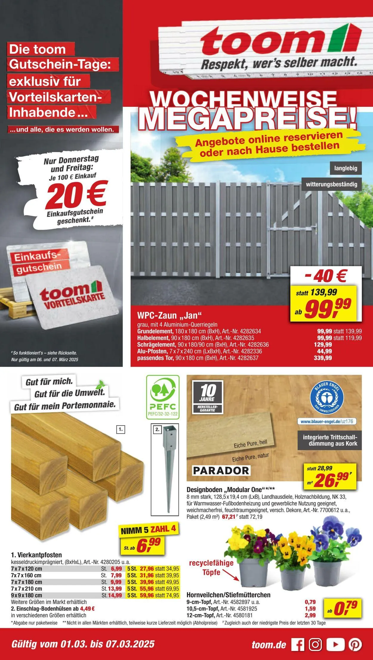 toom Baumarkt Aktueller Prospekt von 17. März bis 31. März 2025 - Prospekt seite 1