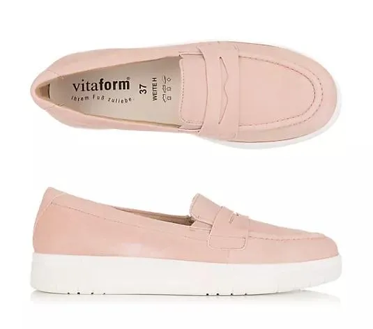 VITAFORM Damen-Slipper Samtziege Trense Sohle Marla