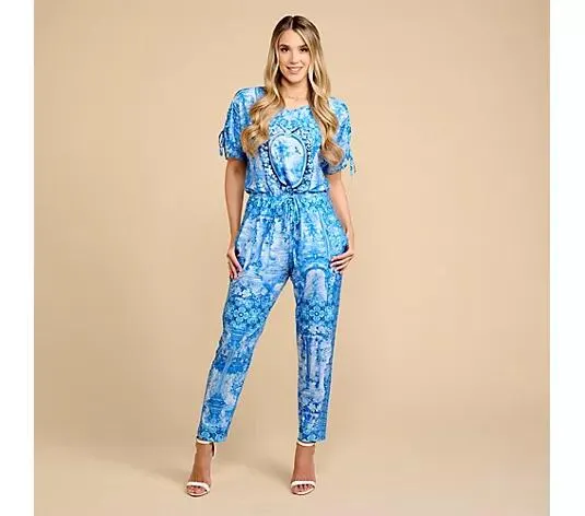SCHIFFHAUER MUNICH® Jumpsuit V-Ausschnitt Tunnelzug in Taille figurumspielend