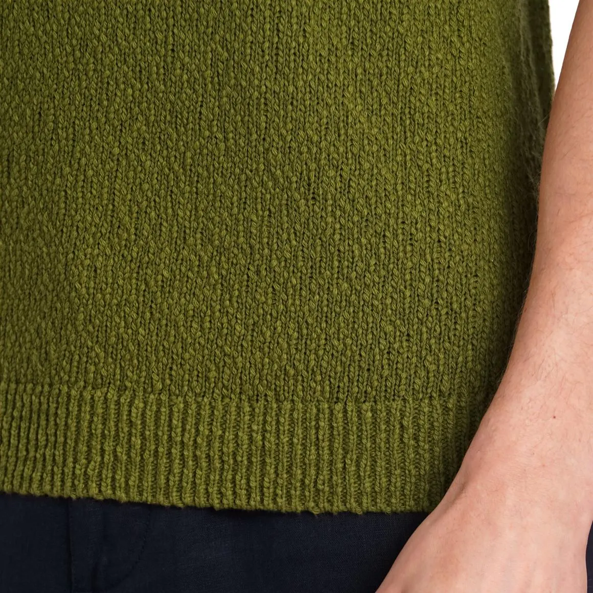 Herren Strick-Poloshirt in Unifarben