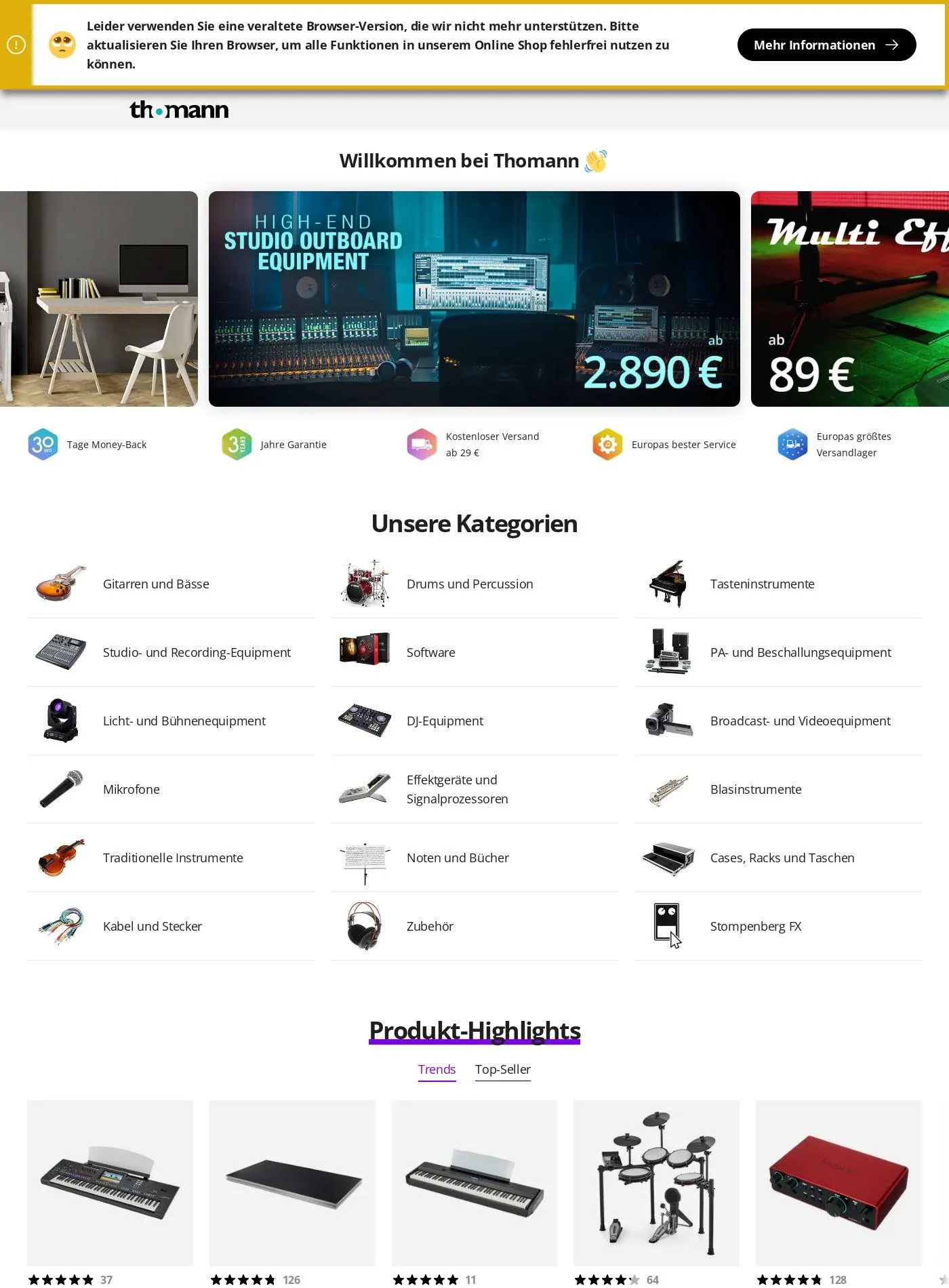 Thomann Aktueller Prospekt von 31. März bis 9. April 2025 - Prospekt seite 1