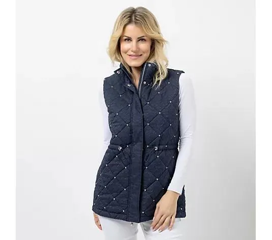 Wählen Sie Ihre Variante: DINE 'N' DANCE Weste Strasssteine Stehkragen figurumspielend