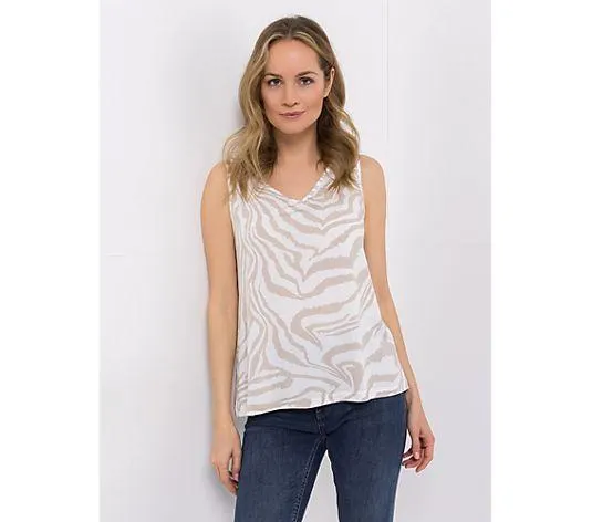 KIM & CO. Top, Druckauswahl Brazil Knit Jersey V-Ausschnitt figurumspielend