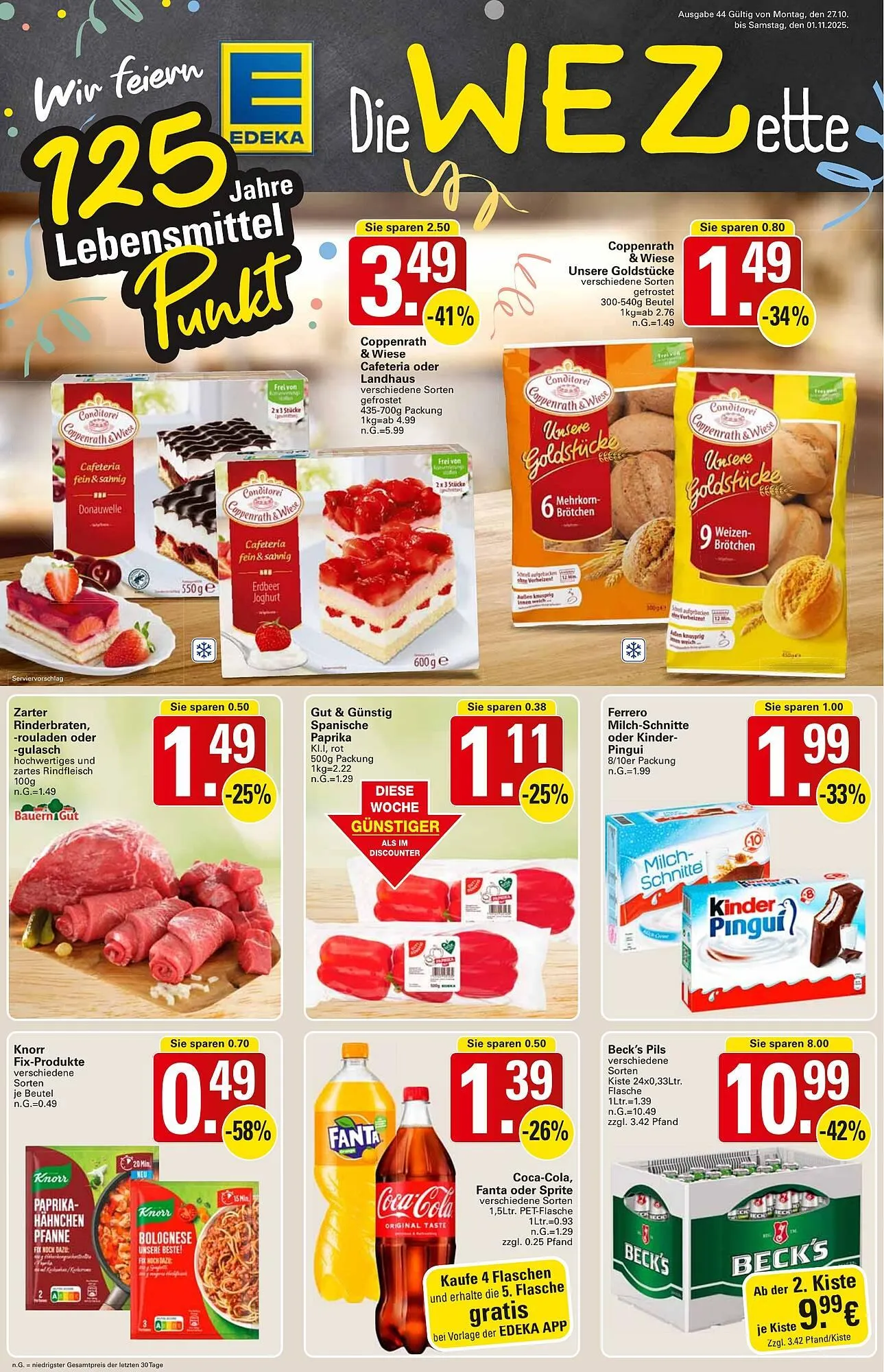 WEZ Prospekt von 27. Oktober bis 1. November 2025 - Prospekt seite 1