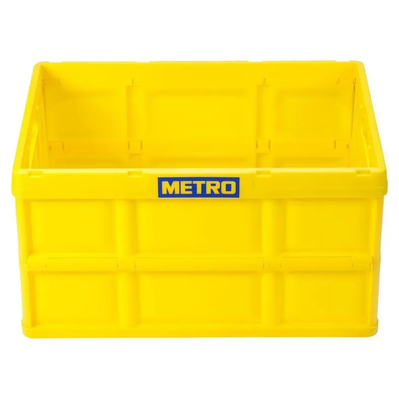 METRO Professional Transport Klappbox, Polypropylen, 58.5 x 39 x 32.5 cm, 62 L, 50 kg, gelb