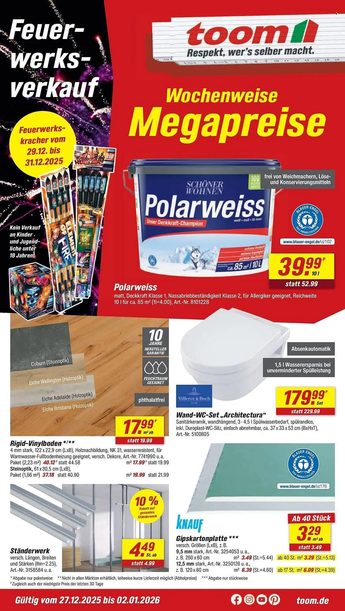 Toom Baumarkt Prospekt von 27. Dezember bis 2. Januar 2026 - Prospekt seite 1