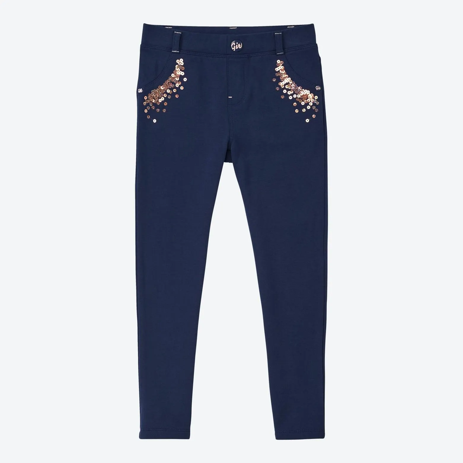 Kinder-Mädchen-Sweatleggings mit Gürtelschlaufen