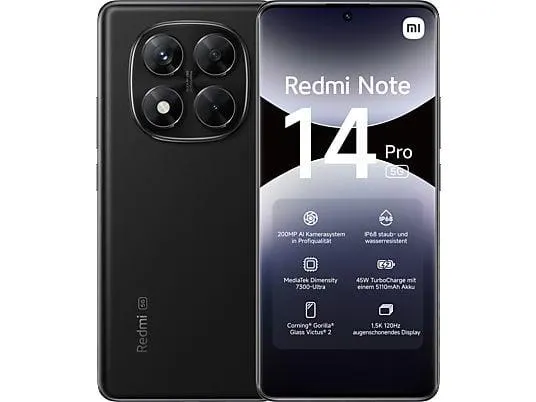 XIAOMI Redmi Note 14 Pro 5G 256 GB Midnight black Dual SIM