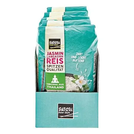 Satori Jasmin Langkorn Reis 1 kg, 5er Pack