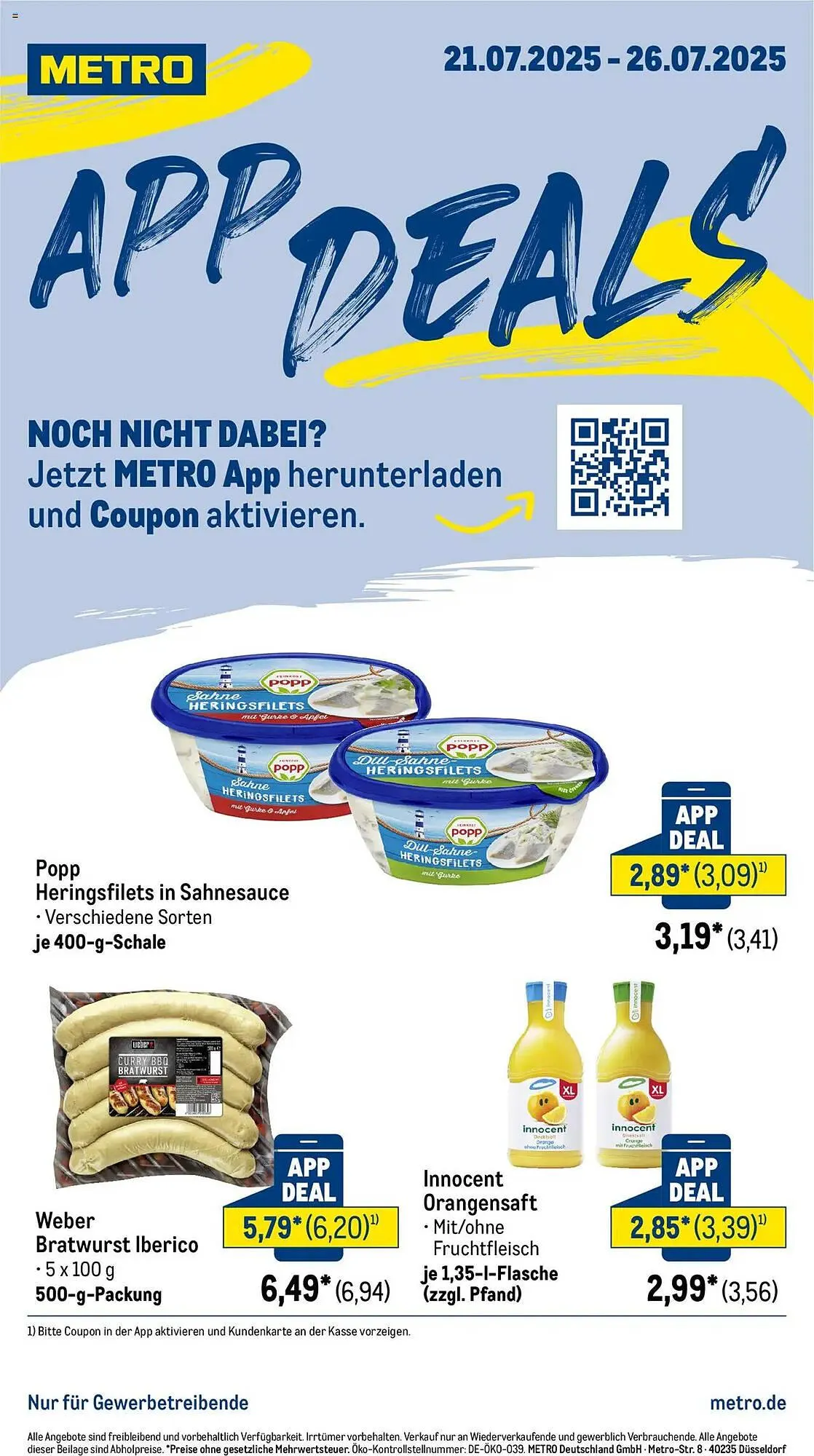 METRO Prospekt von 21. Juli bis 26. Juli 2025 - Prospekt seite 1
