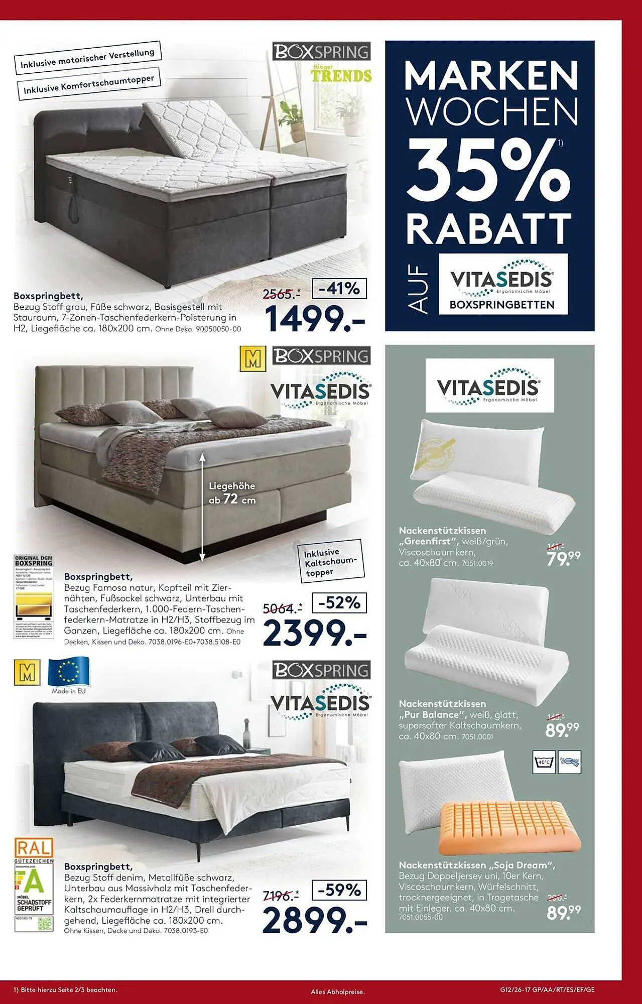 Möbel Rieger Prospekt von 26. März bis 9. April 2026 - Prospekt seite 17