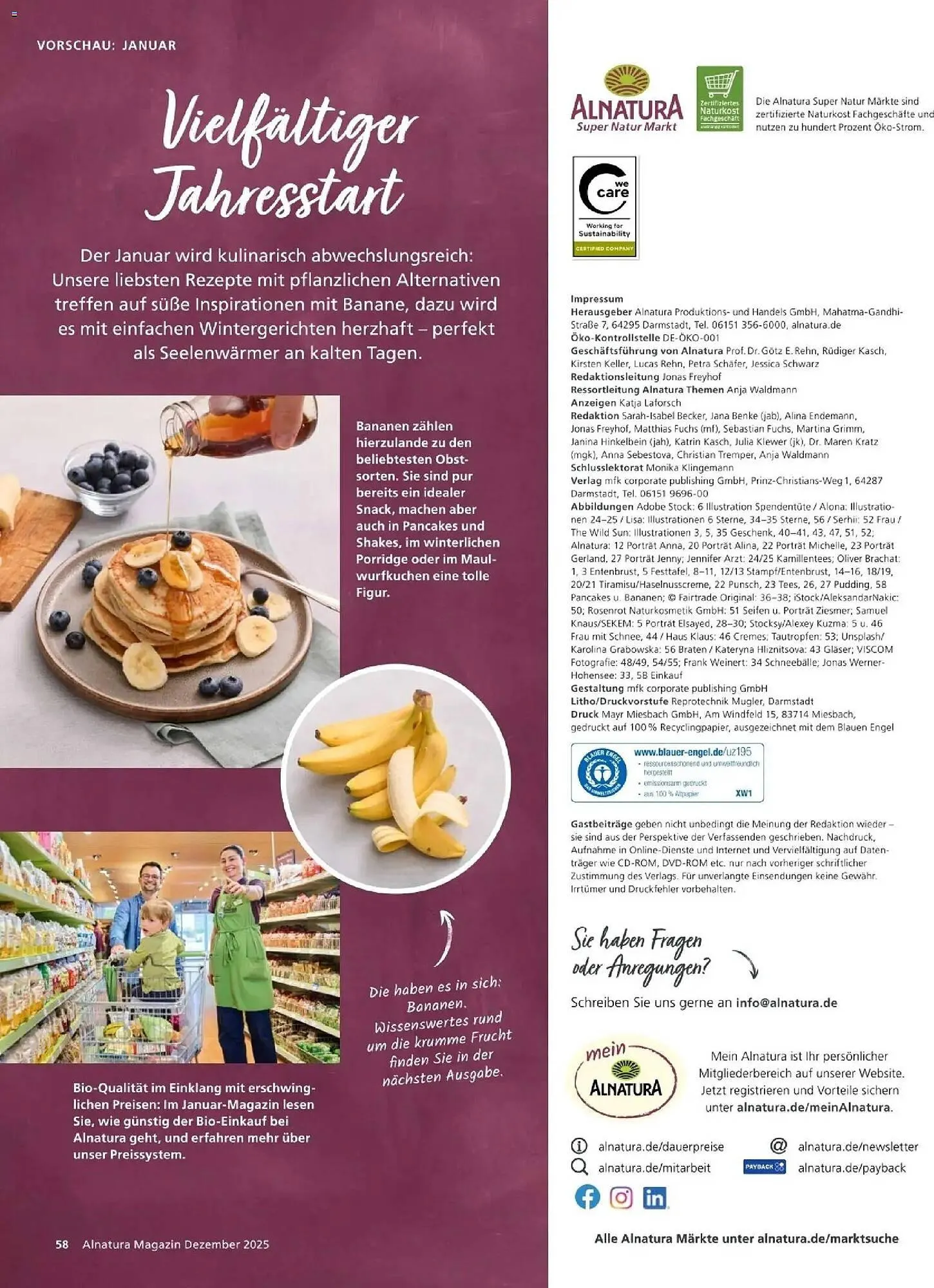 Alnatura Prospekt von 1. Dezember bis 31. Dezember 2025 - Prospekt seite 62