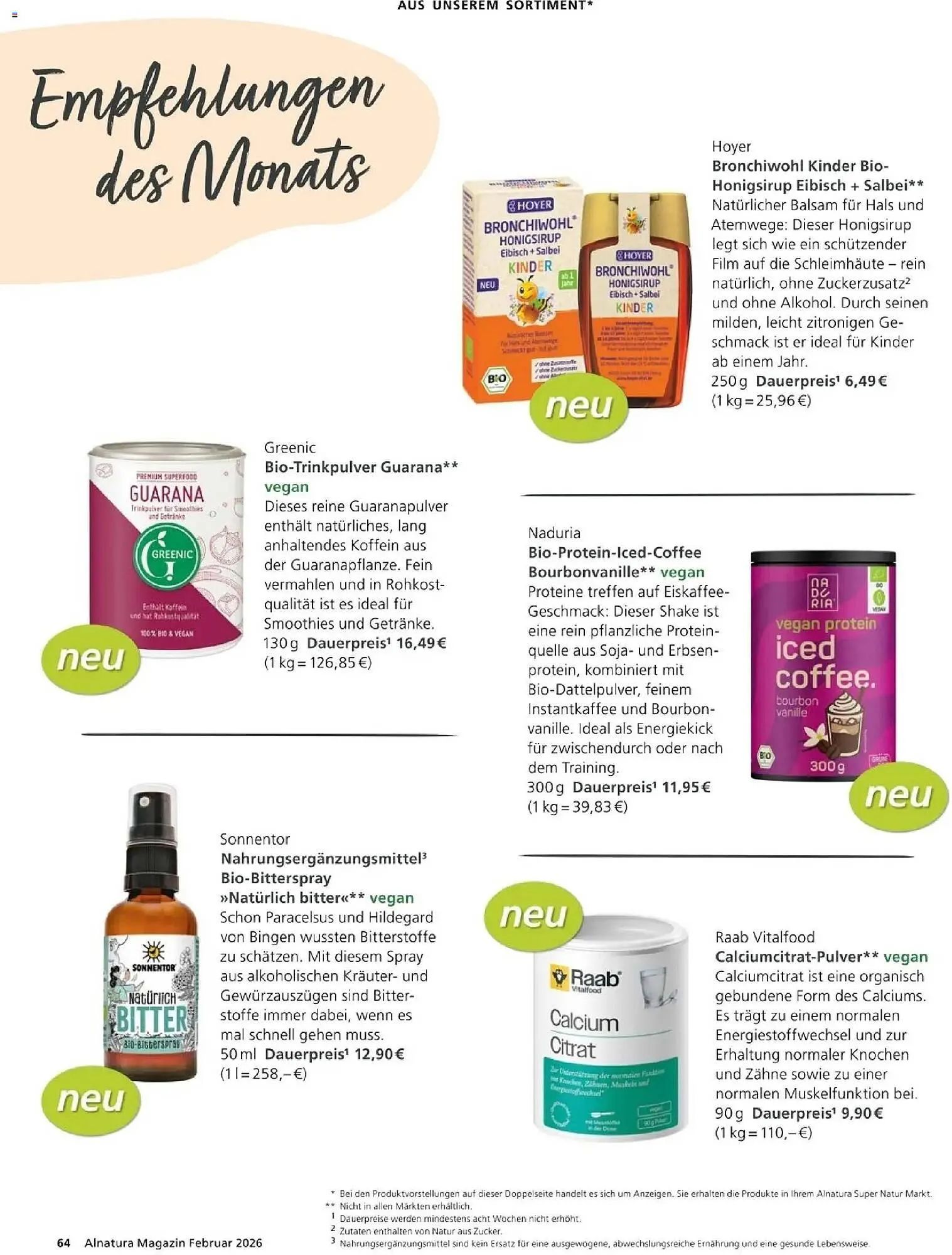 Alnatura Prospekt von 1. Februar bis 28. Februar 2026 - Prospekt seite 64