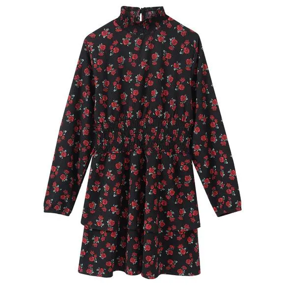Mädchen Kleid mit Rosen-Muster