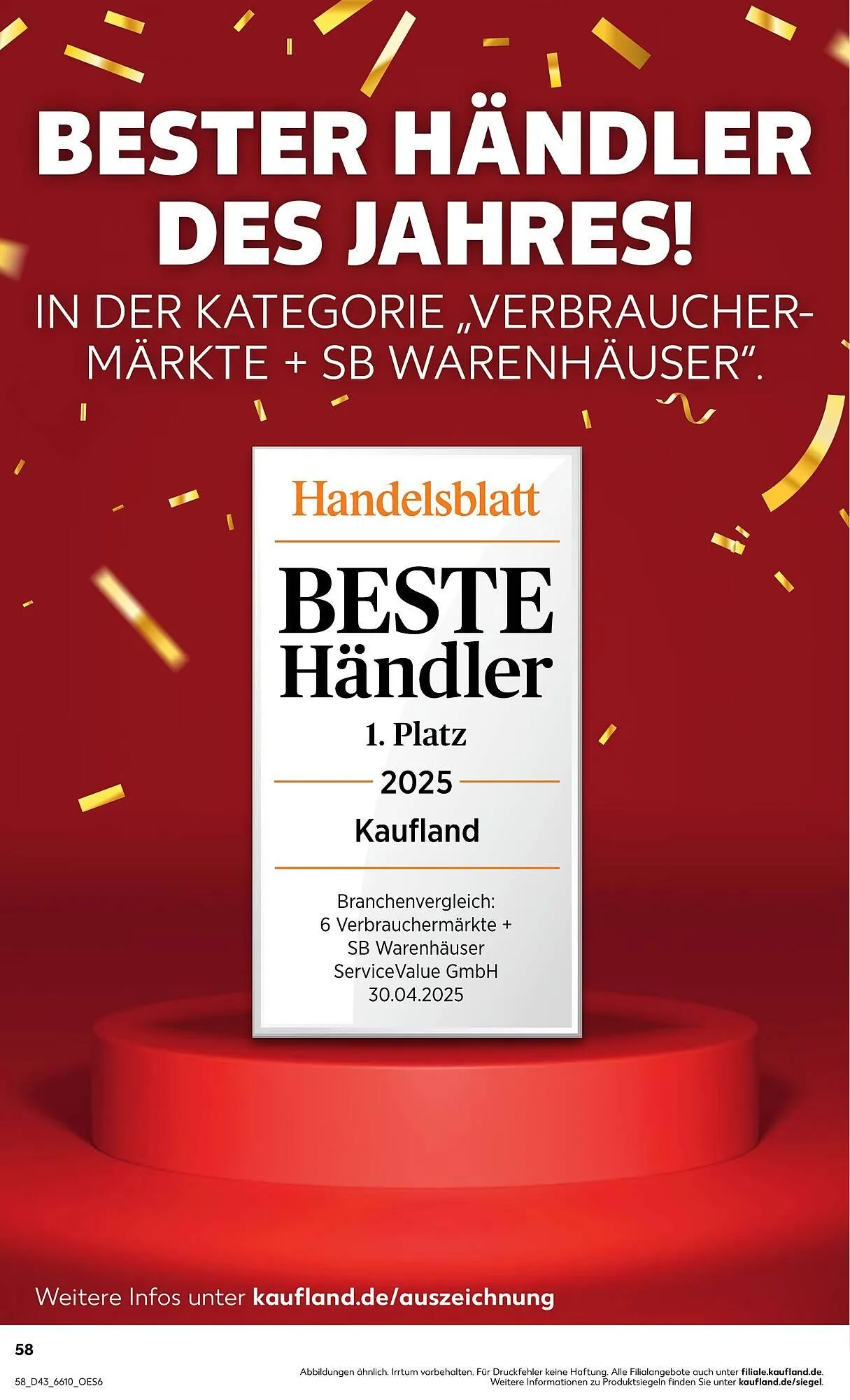 Kaufland Prospekt von 23. Oktober bis 29. Oktober 2025 - Prospekt seite 58