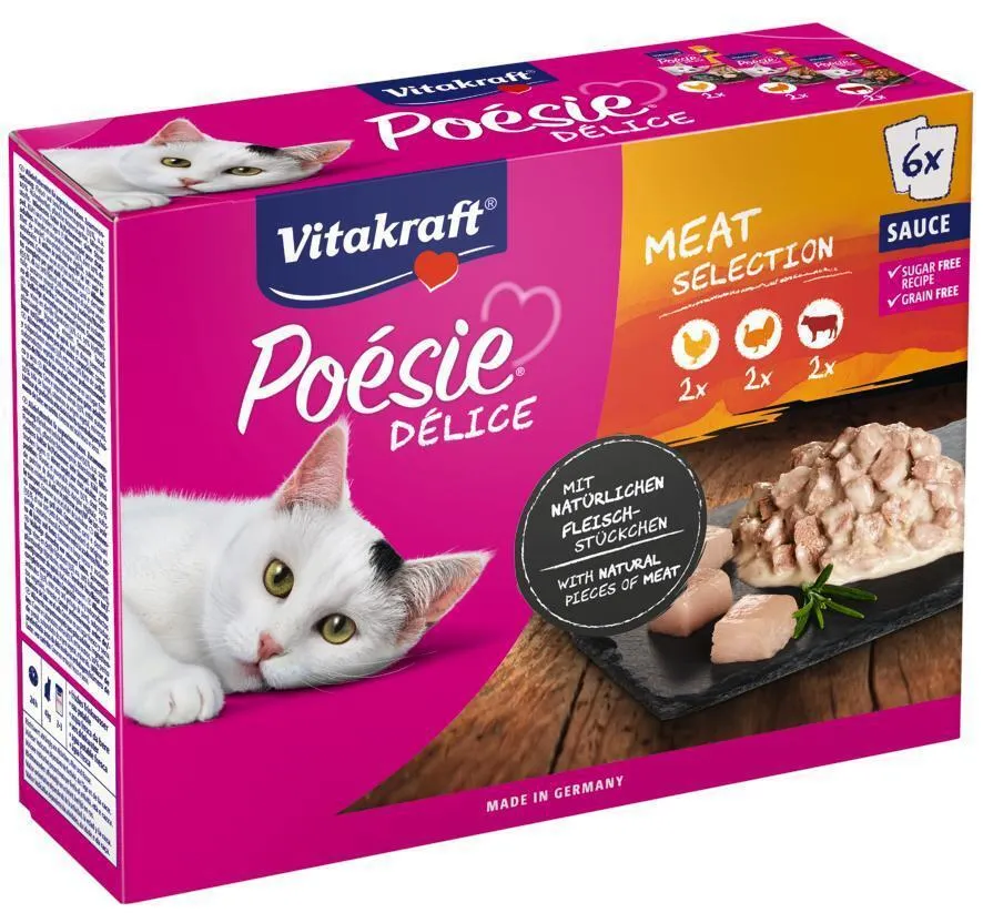 Vitakraft Poésie Delice Adult 6x85g Fleisch, in Sauce
