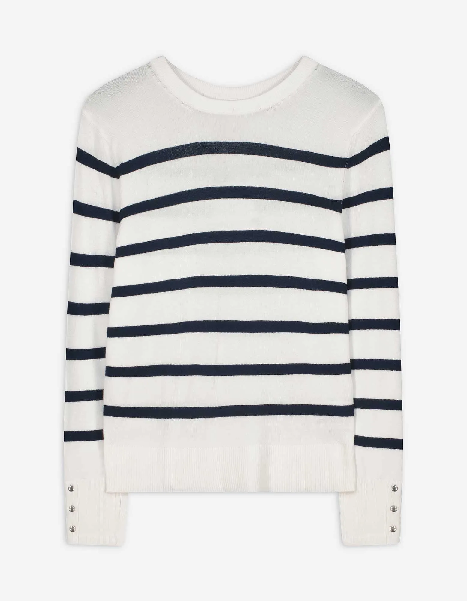 Pullover - Zierknöpfe - weiß