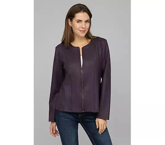 Wählen Sie Ihre Variante: KIM & CO. Jacke, 1/1-Arm Scuba-Leder-Optik elastisch Reißverschluss