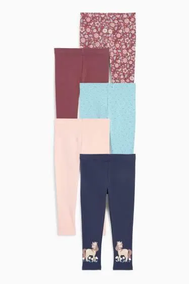 Multipack of 5 - horse and flowers - leggings