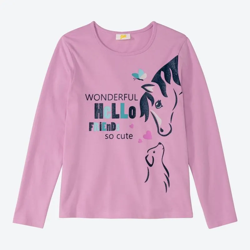 Kinder-Mädchen-Shirt mit Frontaufdruck