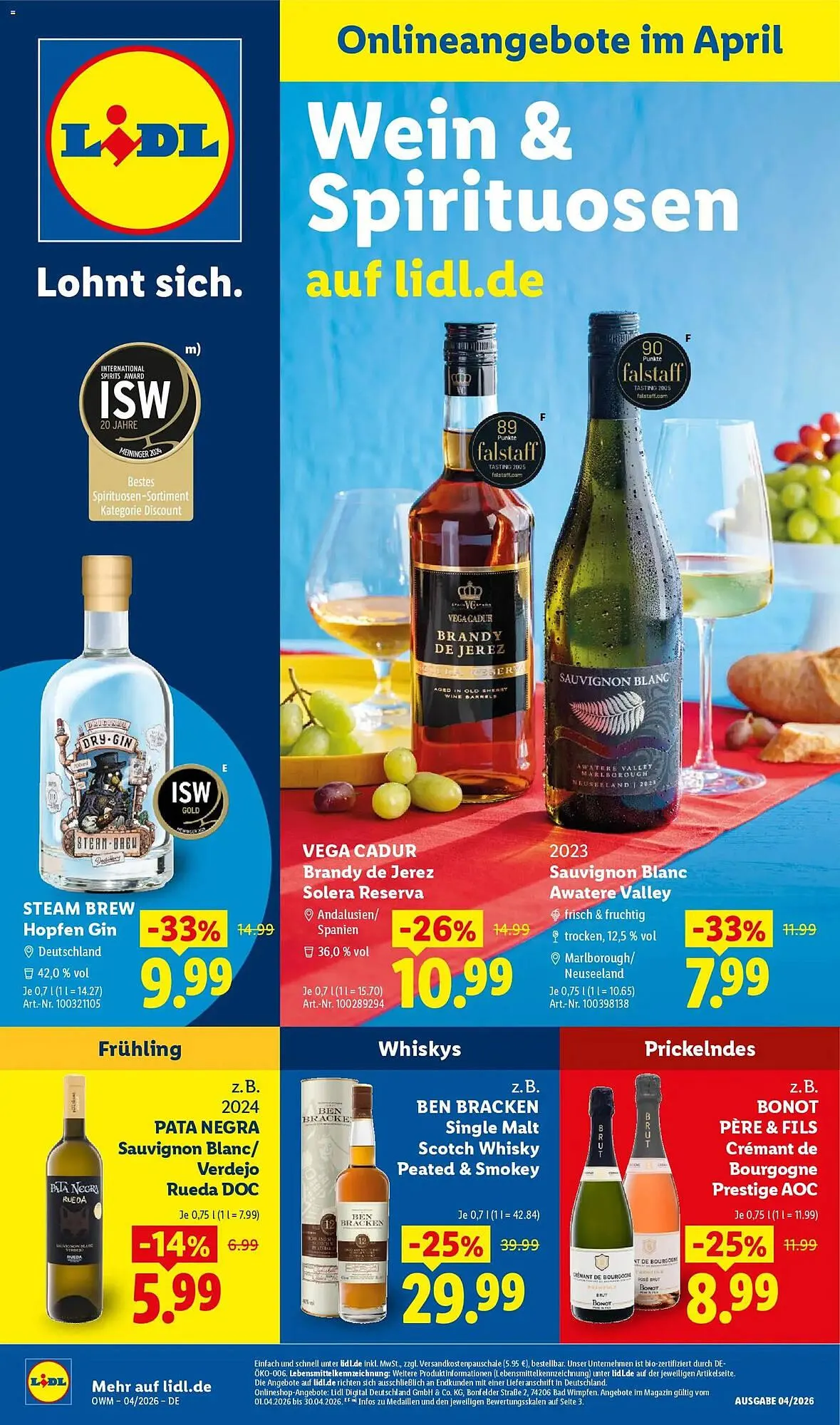Lidl Prospekt von 1. April bis 30. April 2026 - Prospekt seite 1