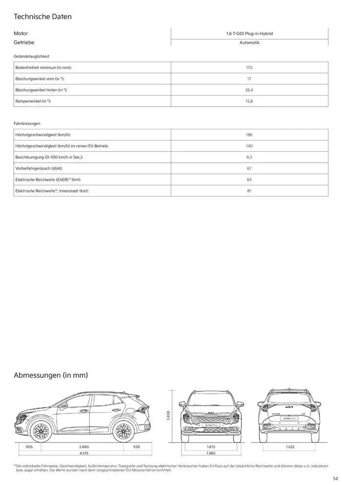 KIA Sportage Plug-in Hybrid von 3. September bis 3. September 2025 - Prospekt seite 14