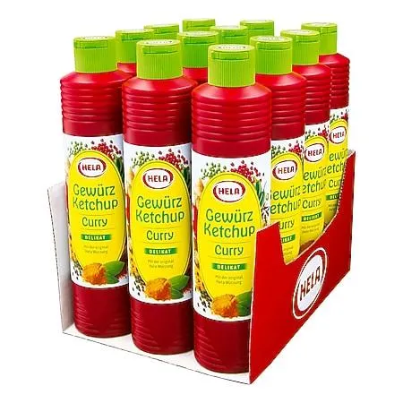 Hela Gewürz Ketchup Curry delikat 800 ml, 12er Pack