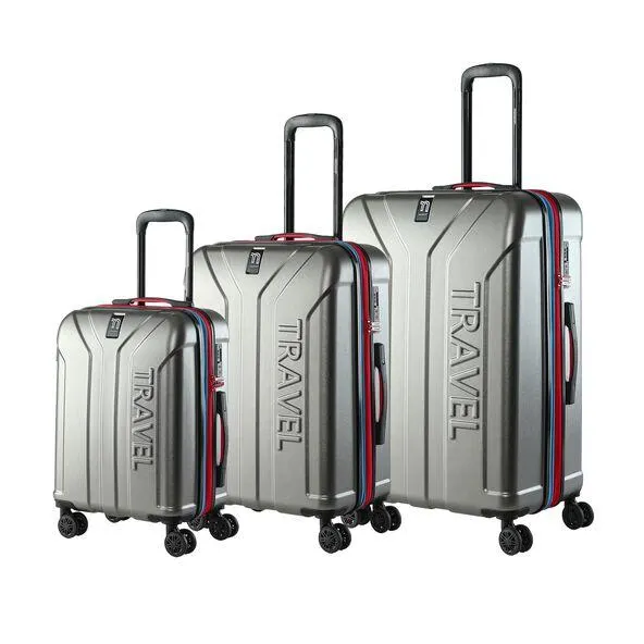 Hartschalenkofferset Premium 3er-Set, silber-grau metallic