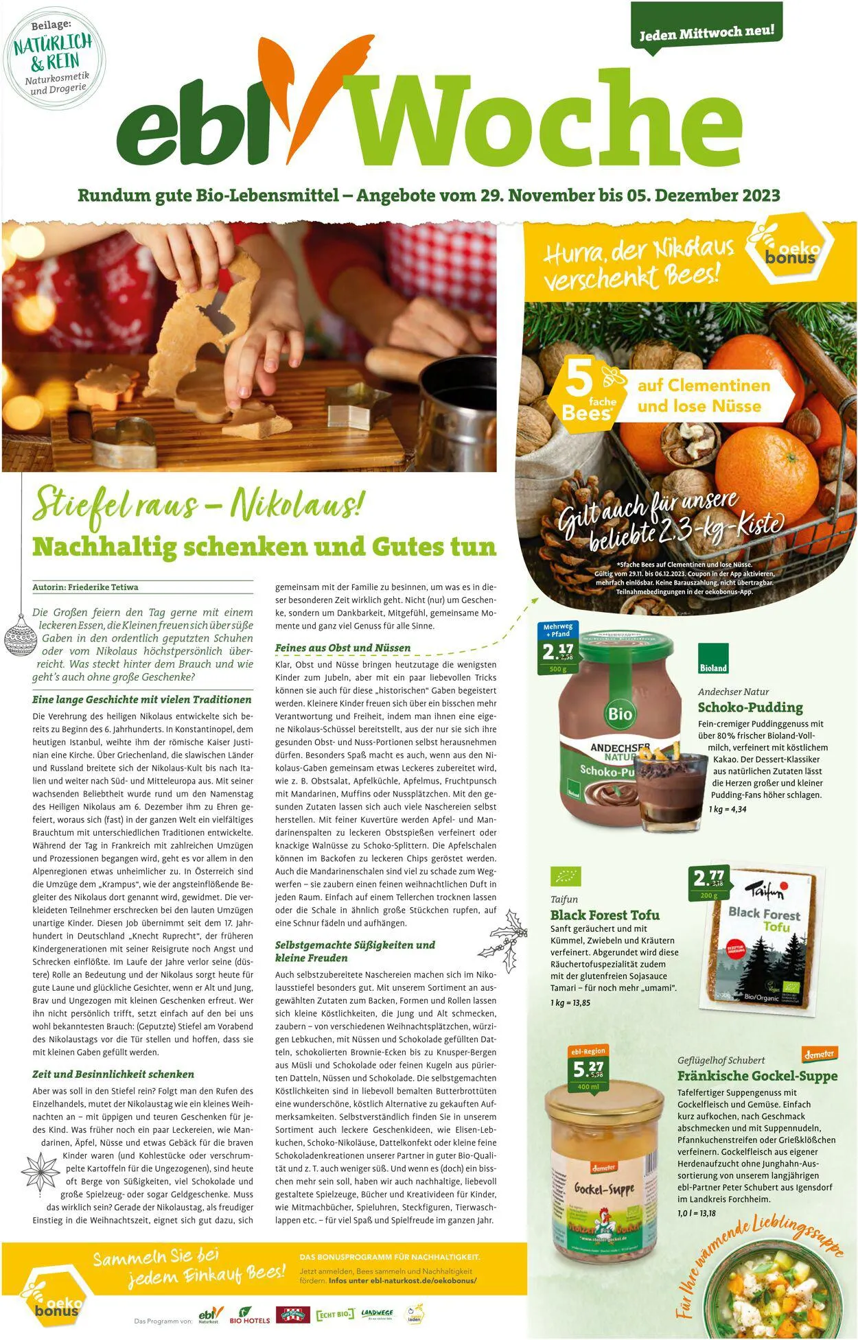 ebl Naturkos von 29. November bis 5. Dezember 2023 - Prospekt seite 1