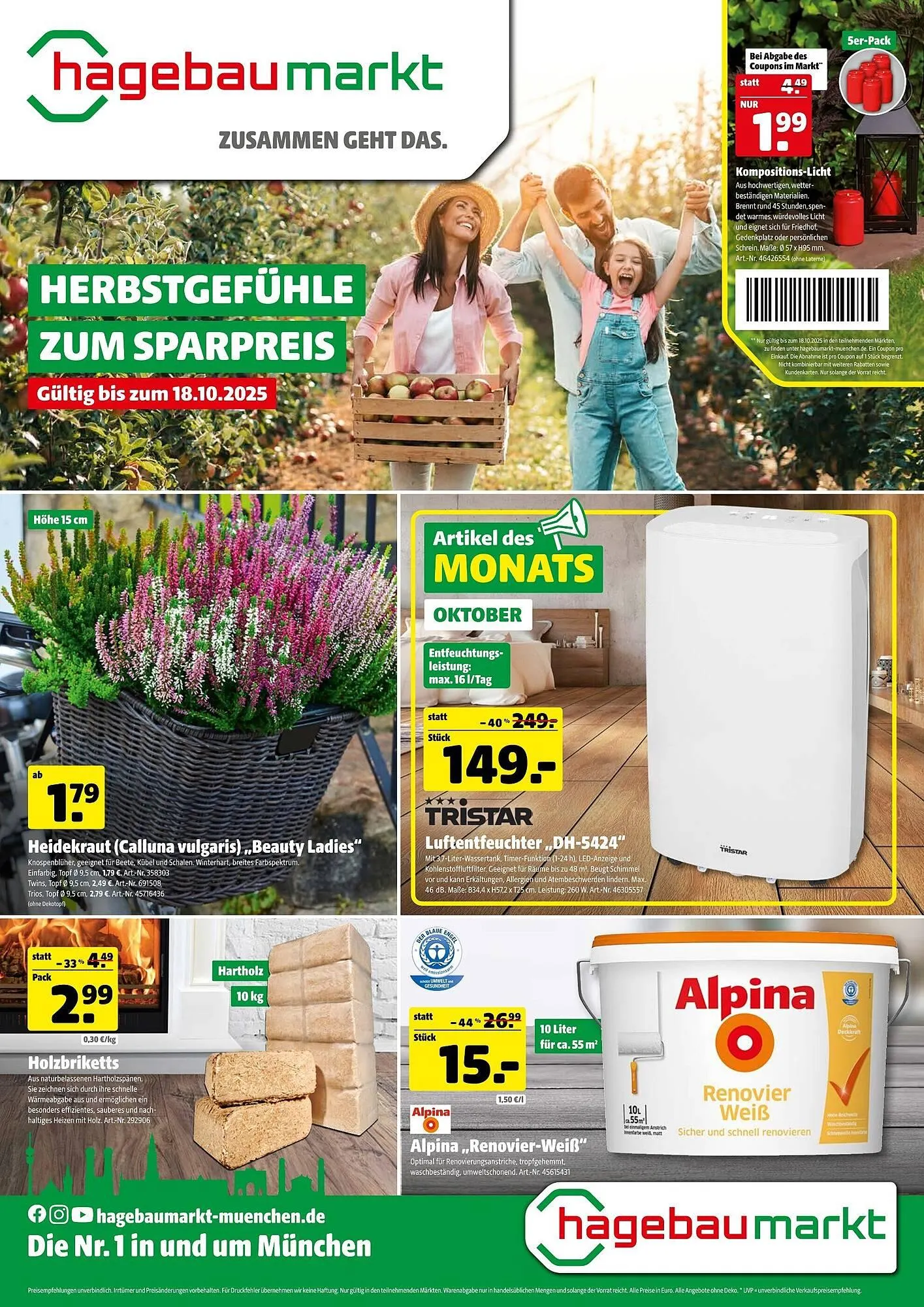 Hagebau Prospekt von 11. Oktober bis 18. Oktober 2025 - Prospekt seite 1