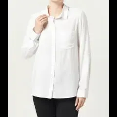 Weiße Langarmbluse Janina, Knopfleiste