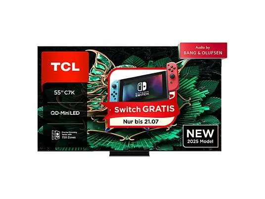 TCL 55C7K QD-Mini-LED Google TV (Flat, 55 Zoll / 138,8 cm, HDR 4K, SMART TV)
