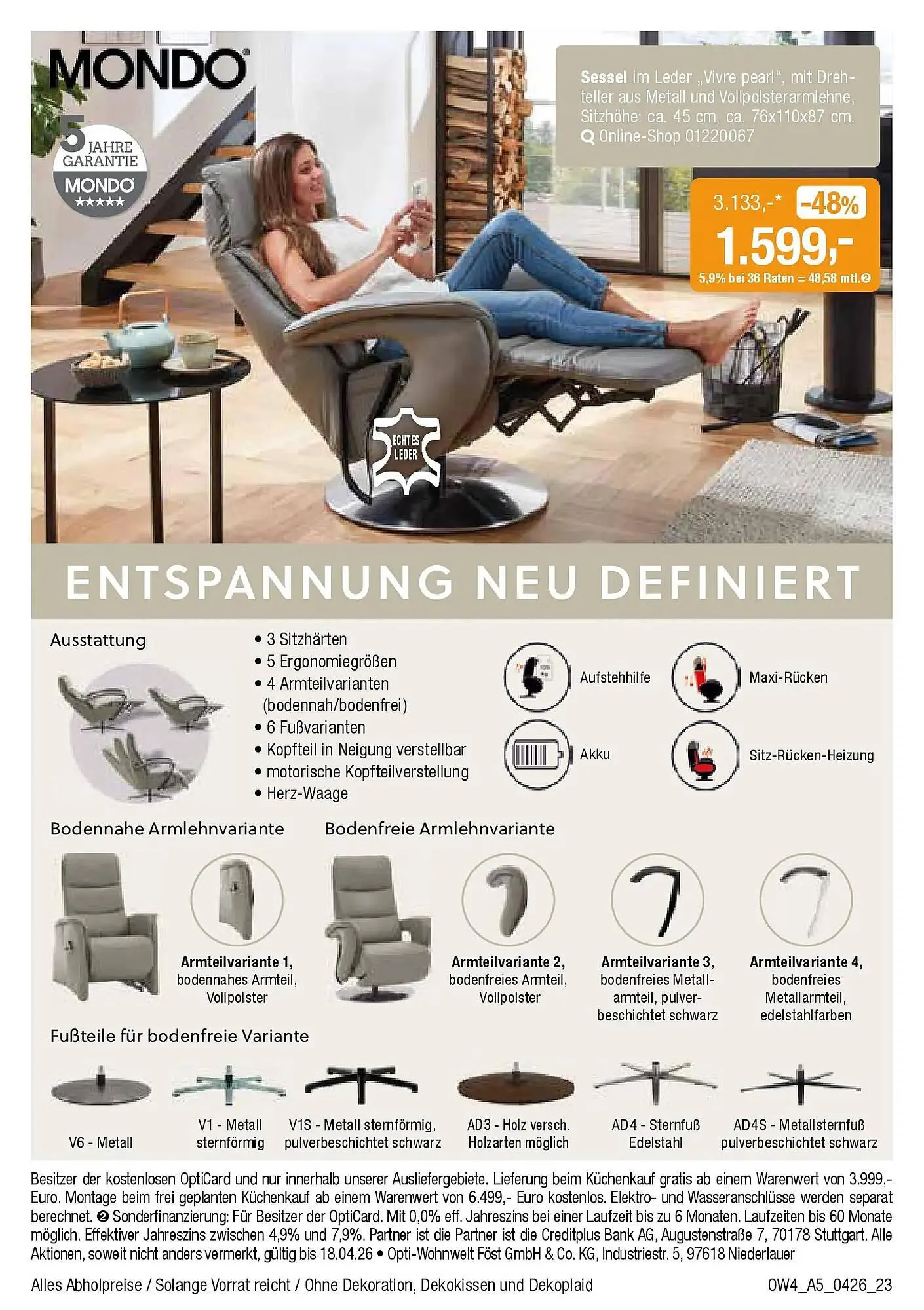 Opti Wohnwelt Prospekt von 1. April bis 18. April 2026 - Prospekt seite 23