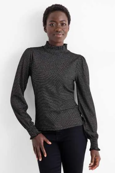 Jumper - ribbed - shiny